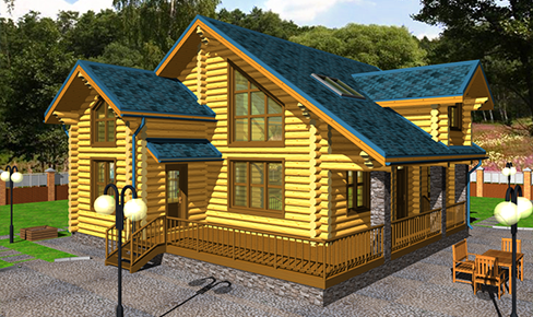 проект дома 250 м2, rounded log house 250 m2