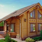 деревянный дом 153 кв.м, rounded log house 153 m2