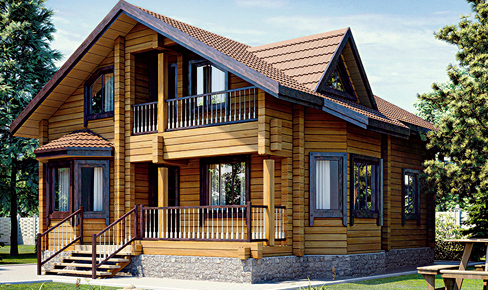 деревянный дом 155 кв.м, profiled timber house 155 m2