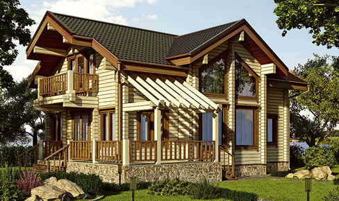 деревянный дом 173 кв.м, profiled timber house 173 m2