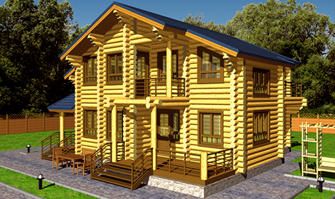 деревянный дом 220.1 кв.м, rounded log house 220 m2