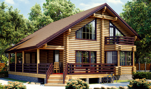 деревянный дом 231 кв.м, rounded log house 231 m2