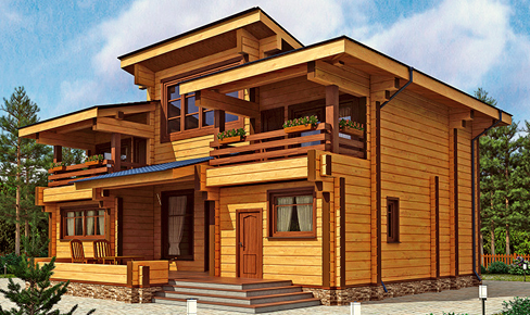 деревянный дом 242 кв.м, profiled timber house 242 m2