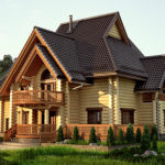 деревянный дом 420 кв.м, rounded log house 420 m2