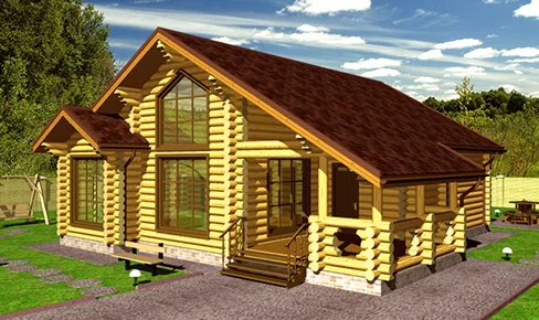 деревянный дом 156 кв.м, rounded log house 156 m2