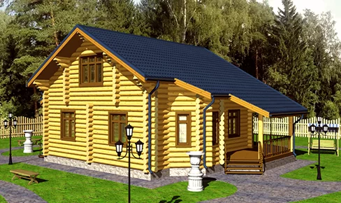 деревянный дом 170 кв.м, rounded log house 170 m2
