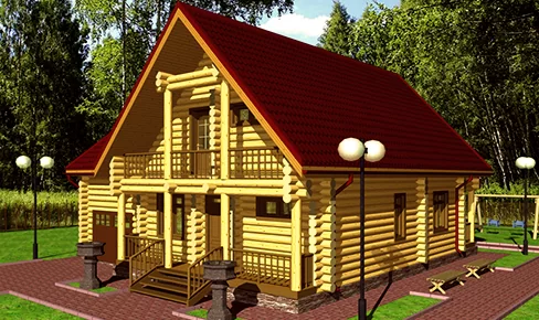 деревянный дом 180 кв.м, rounded log house 180 m2
