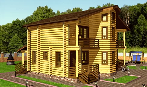 деревянный дом 190 кв.м, rounded log house 190 m2
