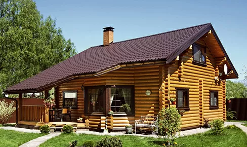 деревянный дом 198 кв.м, rounded log house 198 m2