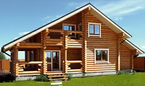 деревянный дом 208 кв.м, rounded log house 208 m2