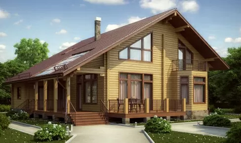 деревянный дом 268 кв.м, profiled timber house 268 m2