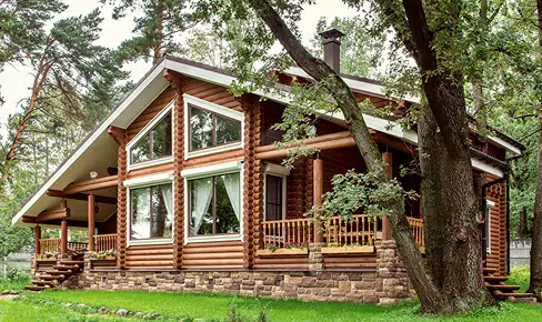 деревянный дом 277 кв.м, rounded log house 277 m2