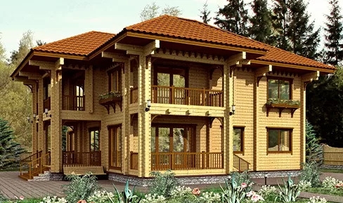 деревянный дом 280 кв.м, profiled timber house 280 m2