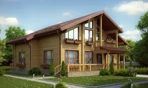 деревянный дом 281 кв.м, profiled timber house 281 m2