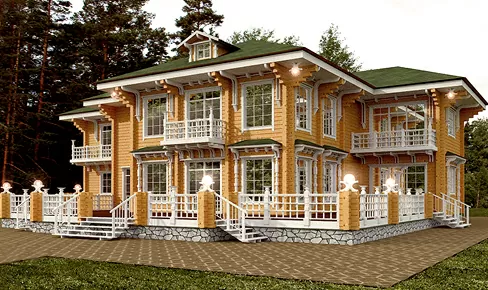 деревянный дом 550 кв.м, profiled timber house 550 m2