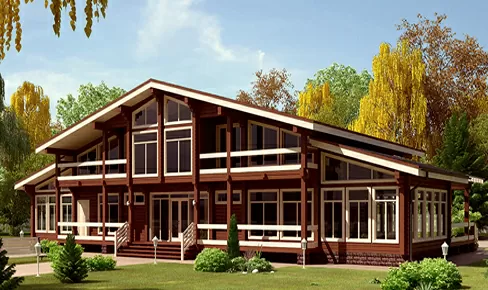 деревянный дом 552 кв.м, profiled timber house 552 m2
